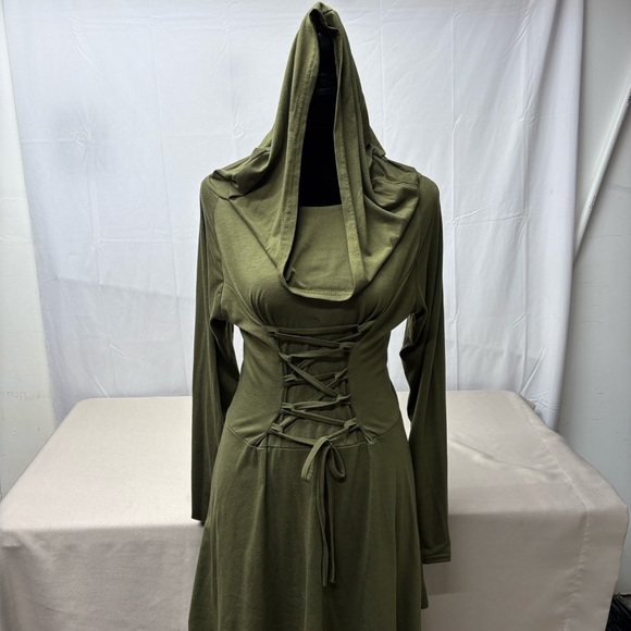Hooded Renaisance Dress sz M - Picture 6 of 11